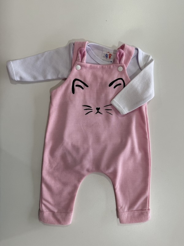 Jardineira + Body Gatinho